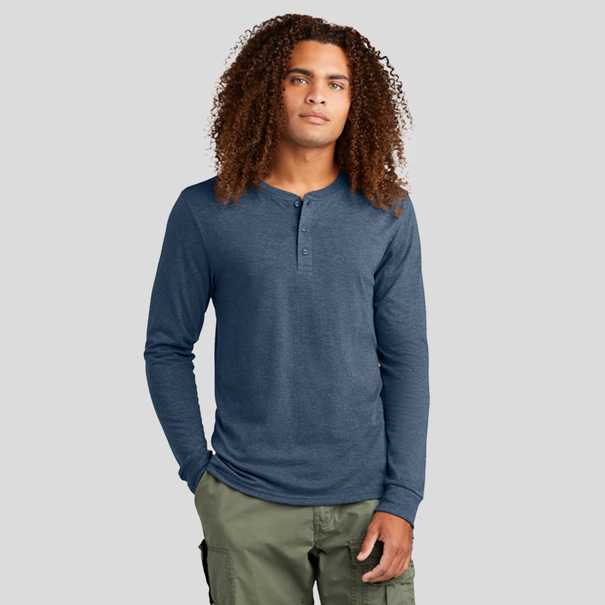 Perfect TriĀ® Long Sleeve Henley | Navy Frost