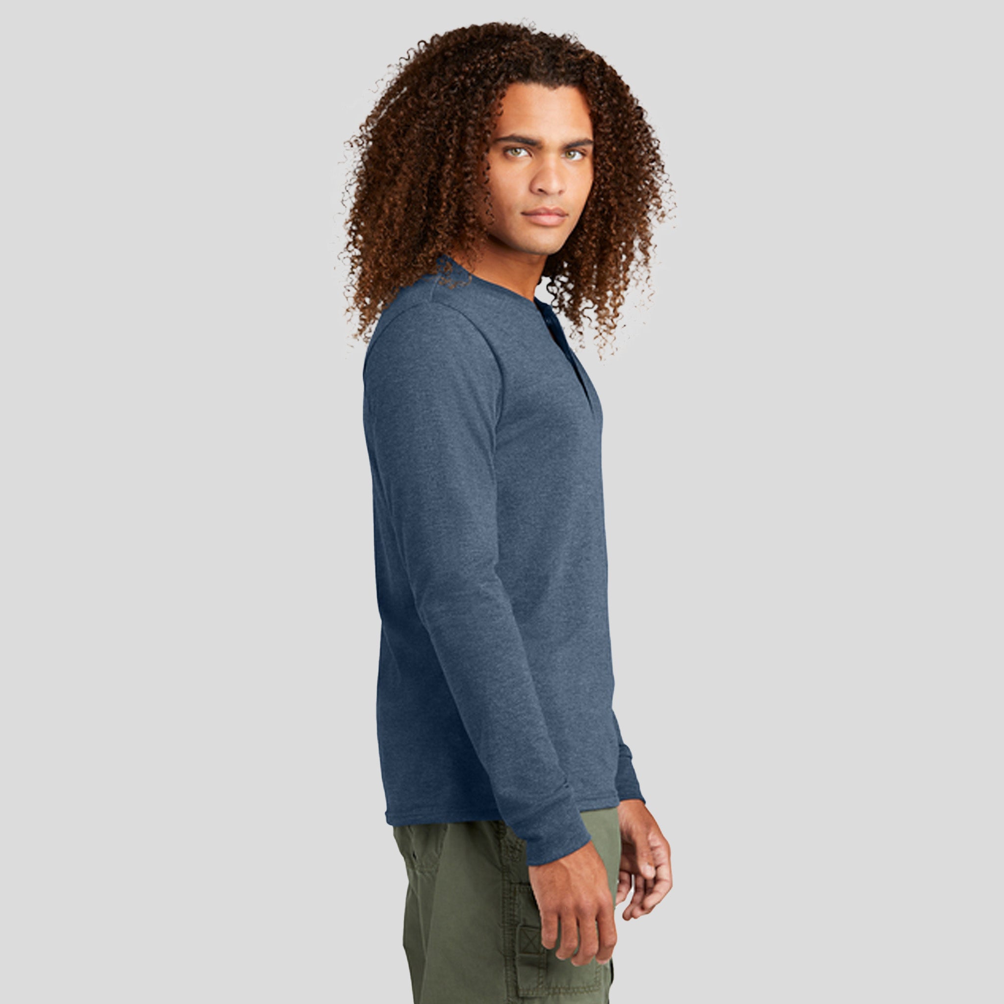 Perfect TriĀ® Long Sleeve Henley | Navy Frost
