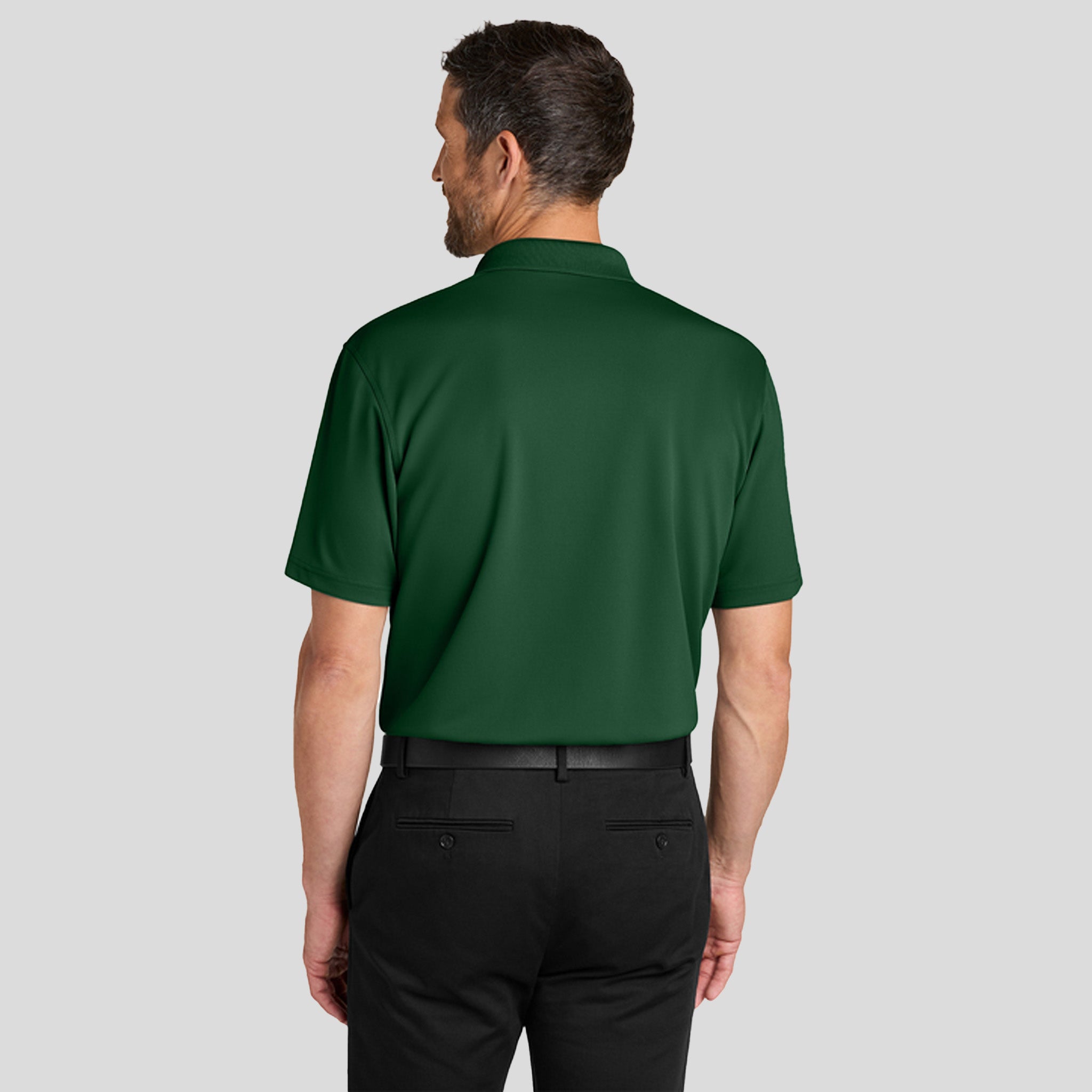 Men's Dry ZoneĀ® Stain-Release Grid Polo | Hunter Green