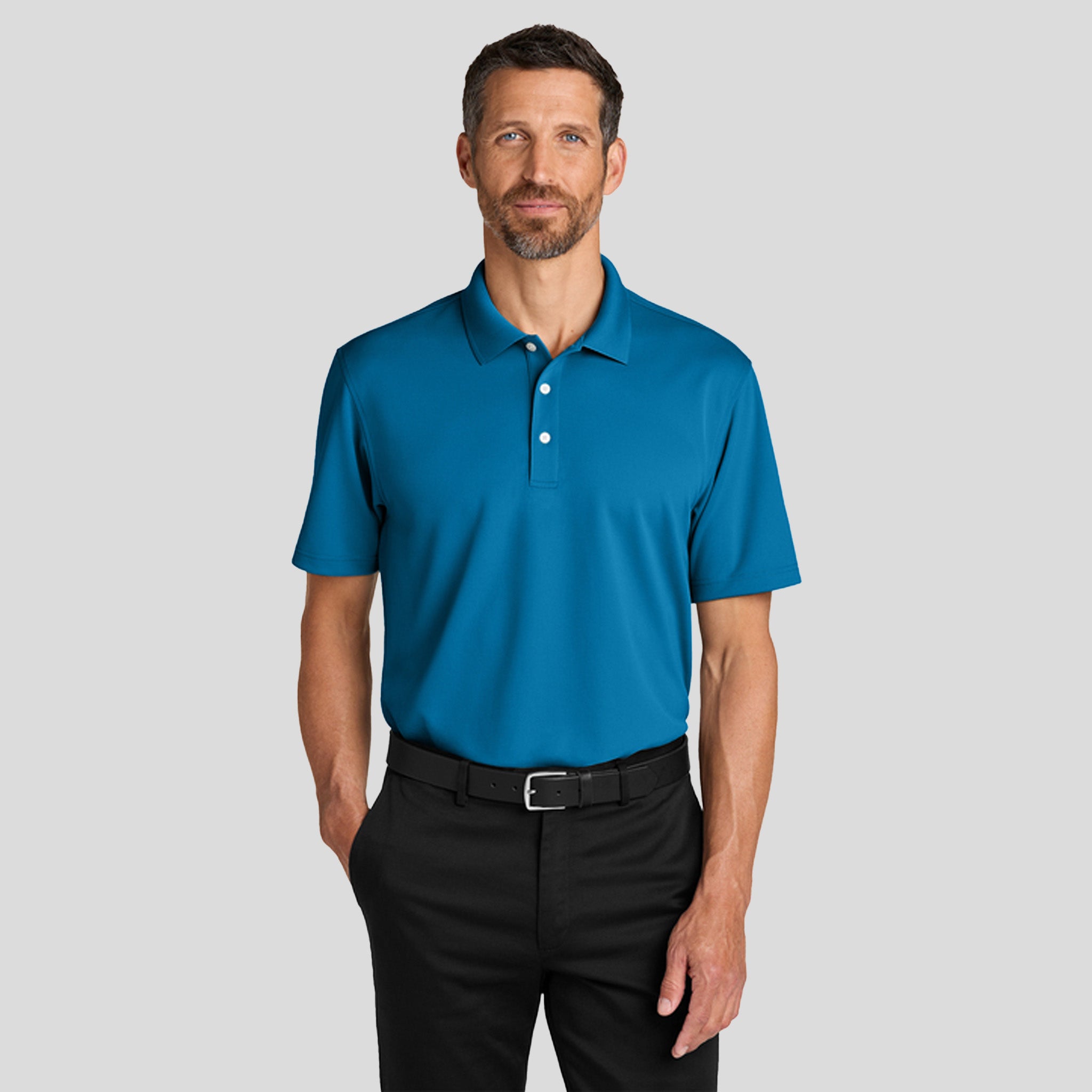 Men's Dry ZoneĀ® Stain-Release Grid Polo | Imperial Blue