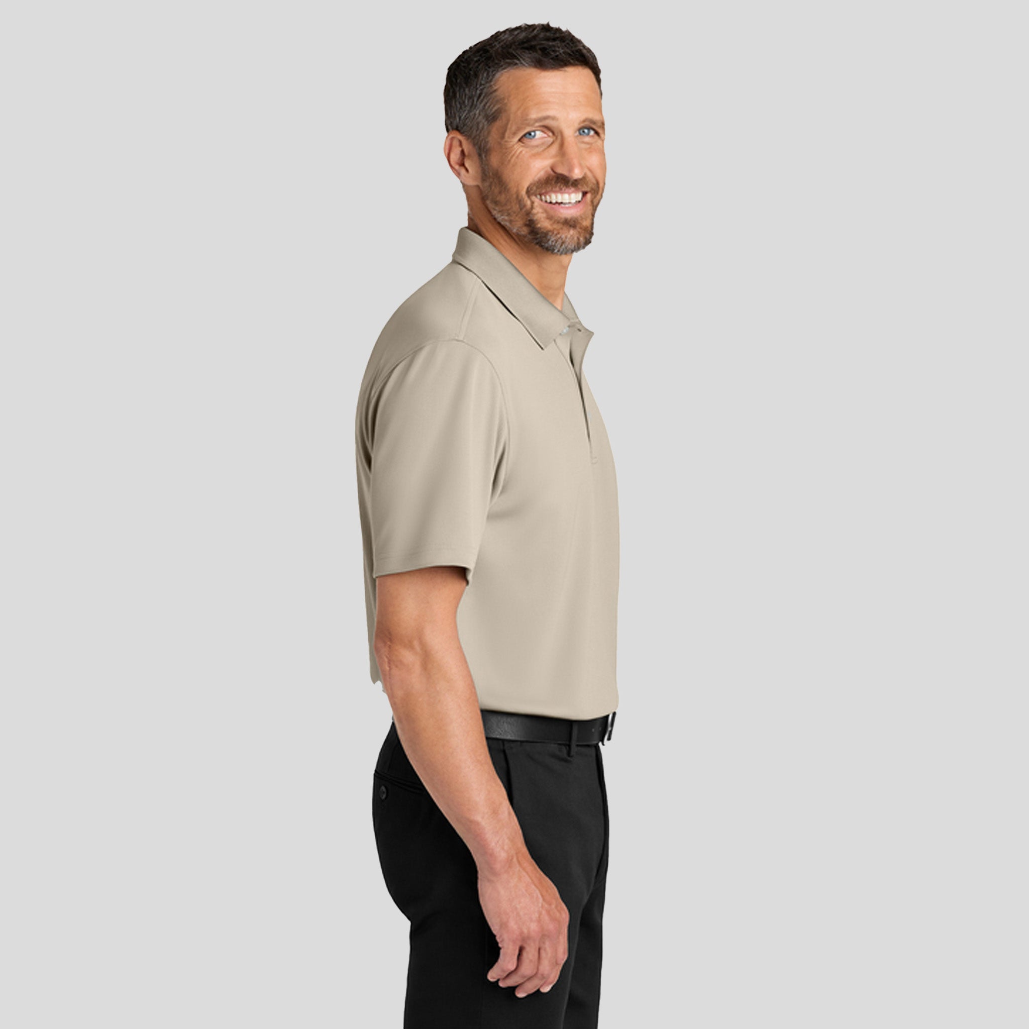 Men's Dry ZoneĀ® Stain-Release Grid Polo | Sahara