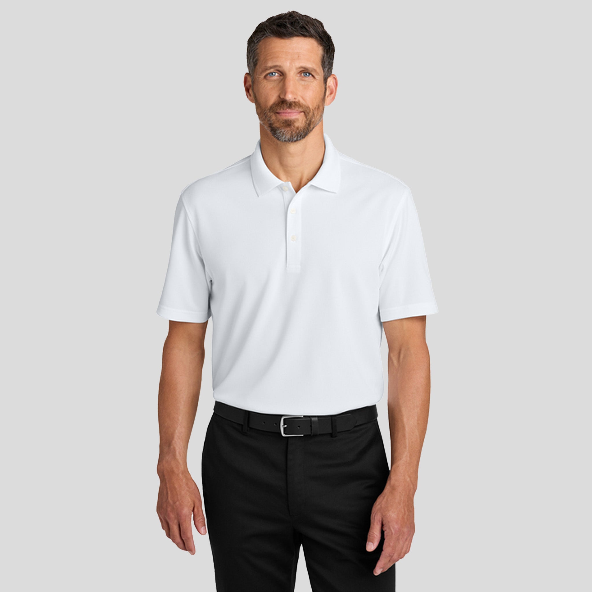 Men's Dry ZoneĀ® Stain-Release Grid Polo | White