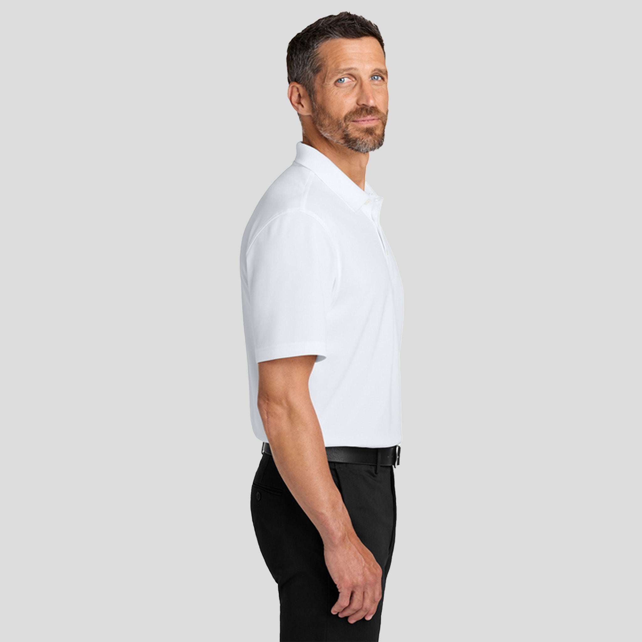 Men's Dry ZoneĀ® Stain-Release Grid Polo | White