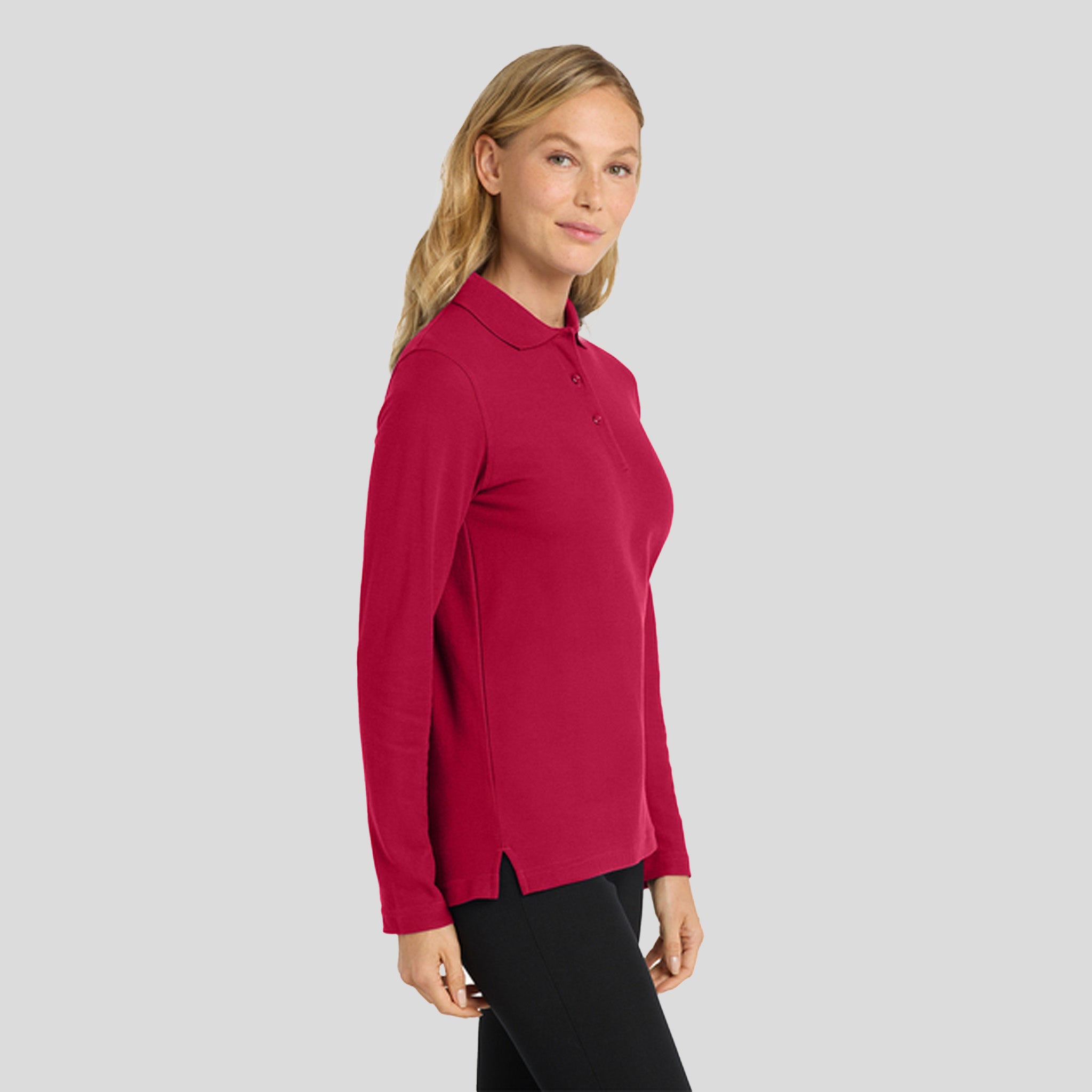 Women's Silk Touchâ„¢ Long Sleeve Polo | Red
