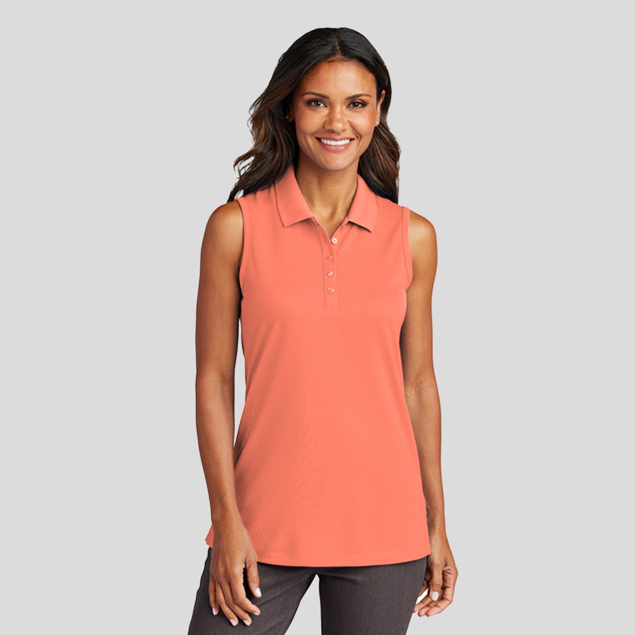 Women's Dry ZoneĀ® UV Micro-Mesh Sleeveless Polo | Coral Splash