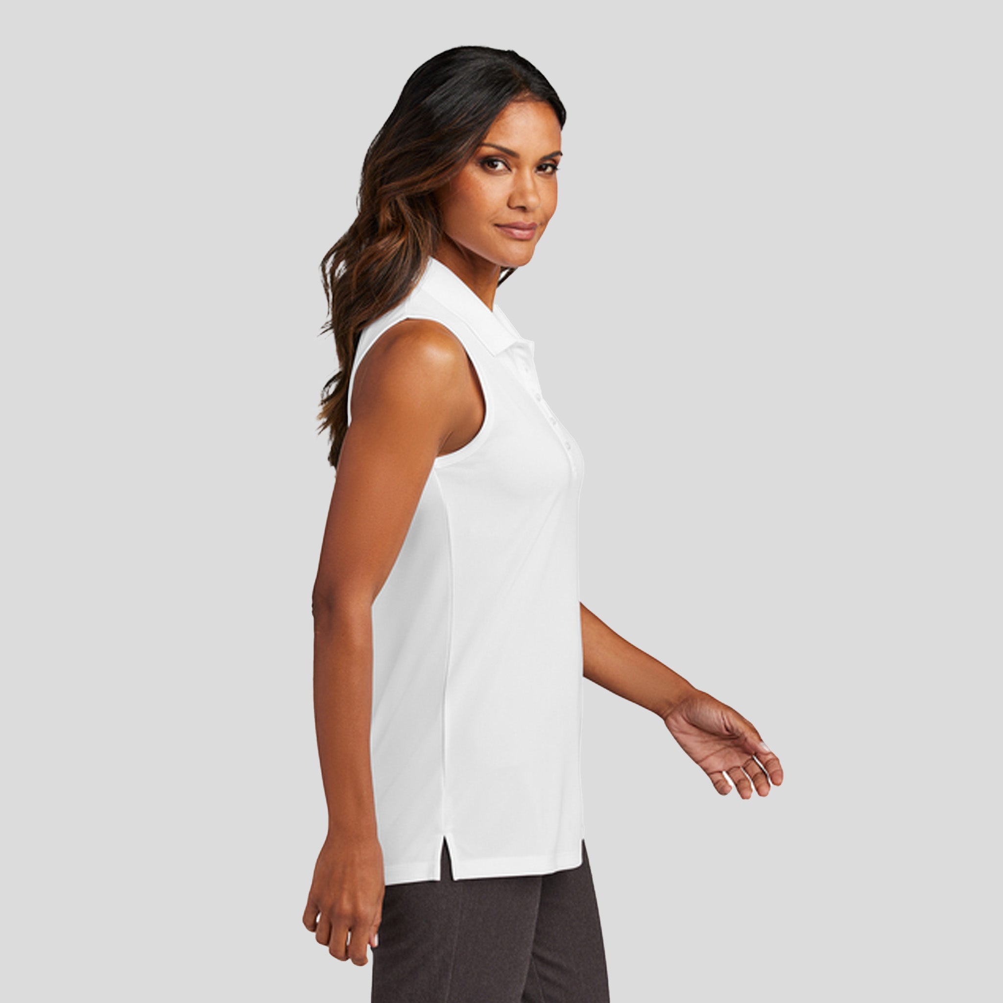 Women's Dry ZoneĀ® UV Micro-Mesh Sleeveless Polo | White