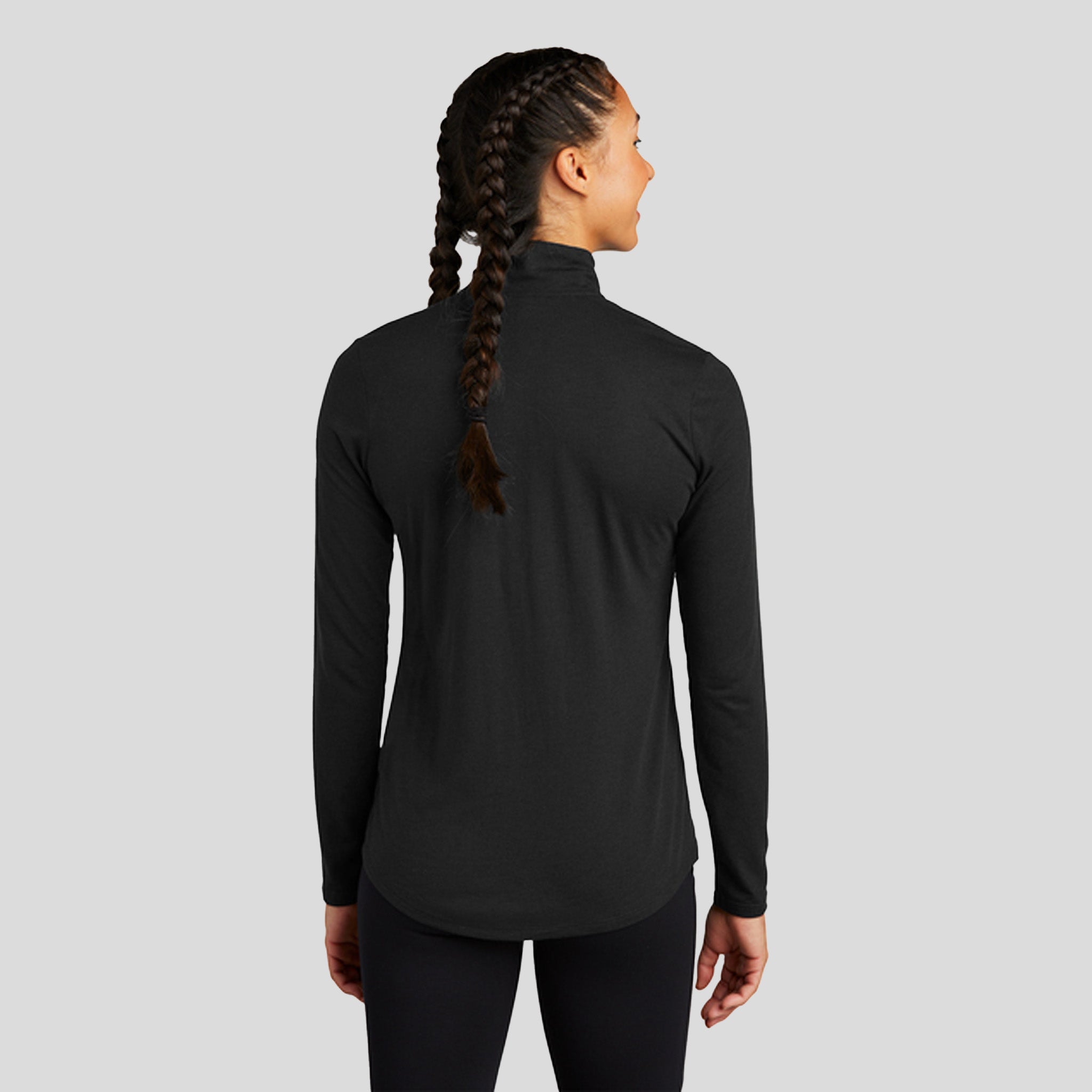 Women's PosiCharge ® Tri-Blend Wicking 1/4-Zip Pullover | Black Triad Solid
